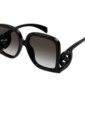 Gucci Black Oversized Square Sunglasses with Gradient Lenses